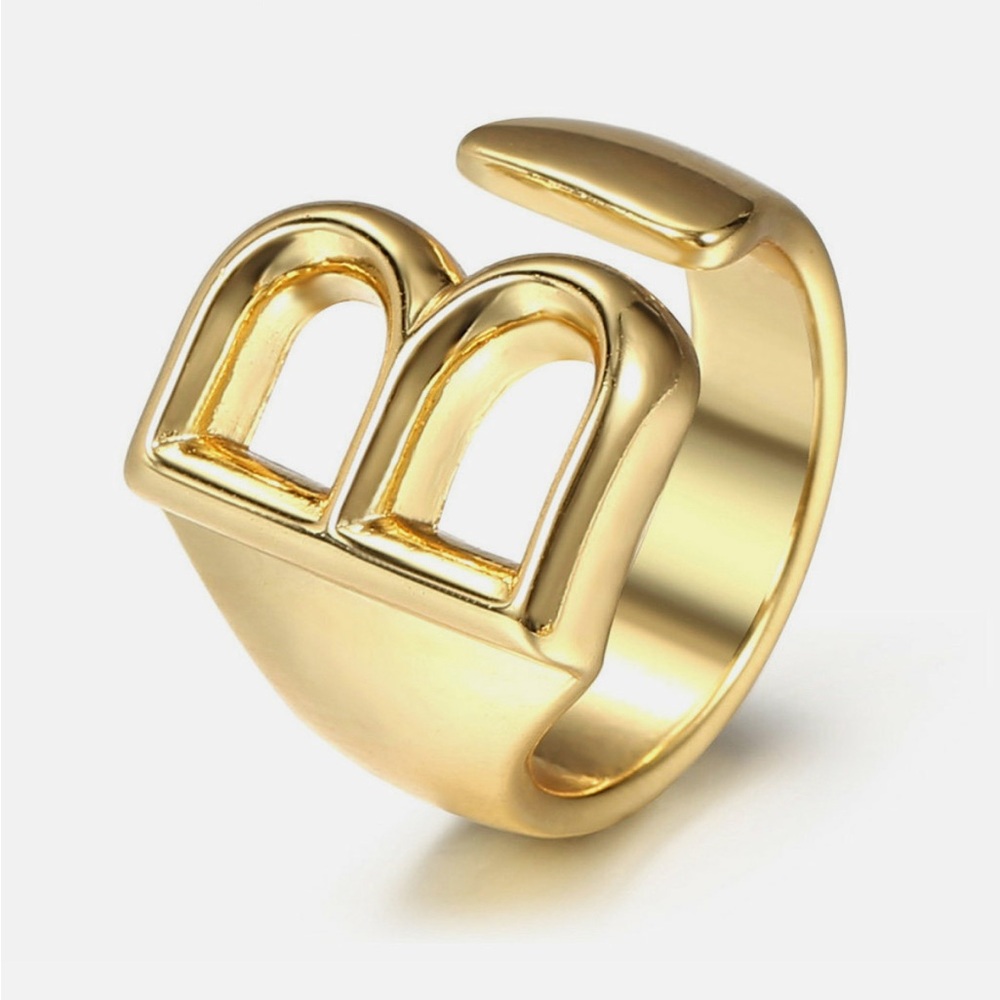 Open Gold Initial “B” Ring - image 2